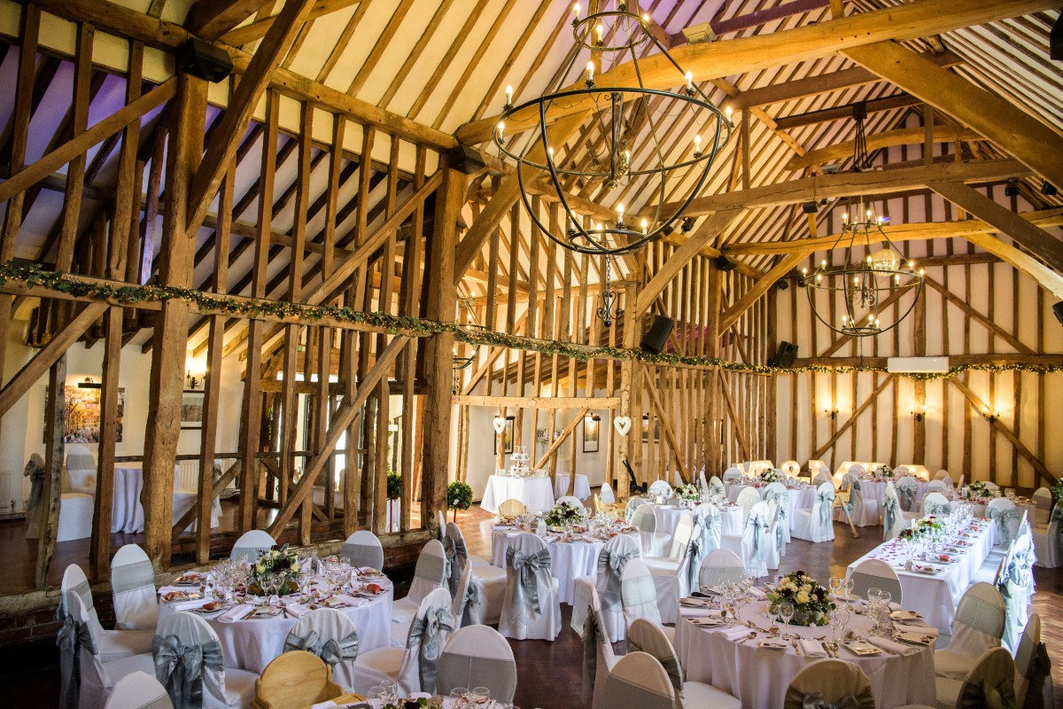 The interior of the barn at Crondon Park
