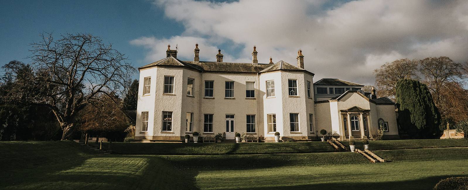 View of Lartington Hall wedding venue.  