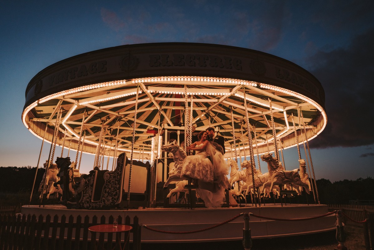 Vintage fairground ride at Preston Court